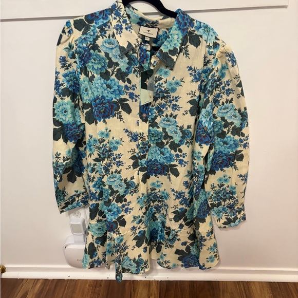 Tuckernuck Wild Zinnia Linen Callahan Shirt Dress - Picture 2 of 5